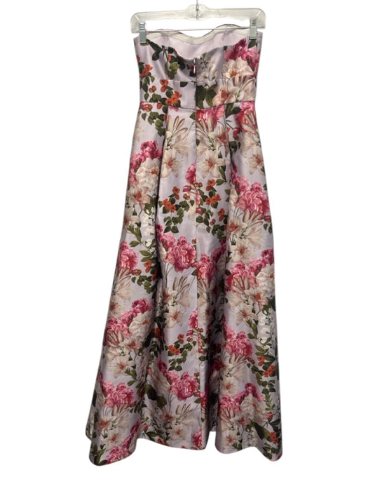 Sachin & Babi Size 2 Lavendar & multi Polyester Sleeveless Floral Gown Lavendar & multi / 2