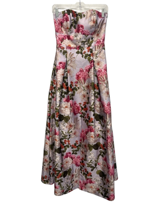 Sachin & Babi Size 2 Lavendar & multi Polyester Sleeveless Floral Gown Lavendar & multi / 2