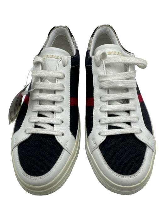 Burberry Shoe Size 36 White Black Red gray Canvas & Leather Lace Up Sneakers White Black Red gray / 36