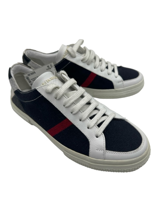 Burberry Shoe Size 36 White Black Red gray Canvas & Leather Lace Up Sneakers White Black Red gray / 36