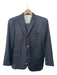 Hickey Freeman Black Wool Solid 2 Button Men's Suit Est 40