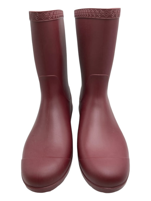 Ugg Shoe Size 11 Maroon Rubber Fur lined Mid Calf Rain Boot Boots Maroon / 11