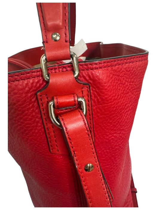 Burberry Red Leather Handbag Cinch Detail Crossbody Gold Hardware Bag Red / L