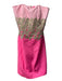 Lily Pulitzer Size 6 Hot Pink & Light Pink Cotton Off Shoulder Above knee Dress Hot Pink & Light Pink / 6