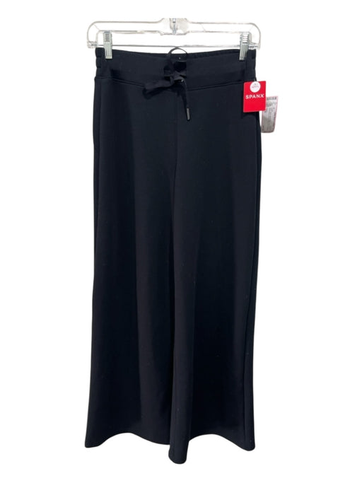 Spanx Size S/P Black Modal Blend Elastic Waist Drawstring Pockets Wide Leg Pants Black / S/P