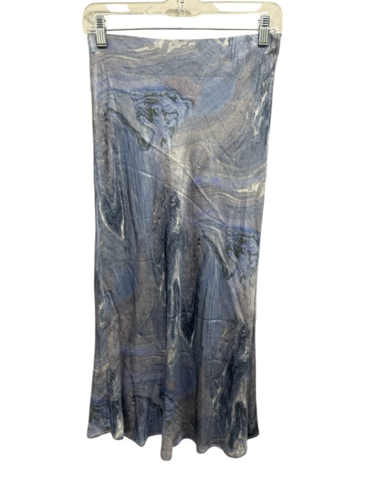 Rails Size S Blue & Purple Rayon & Viscose Elastic Waist Tie Dye Satin Skirt Blue & Purple / S