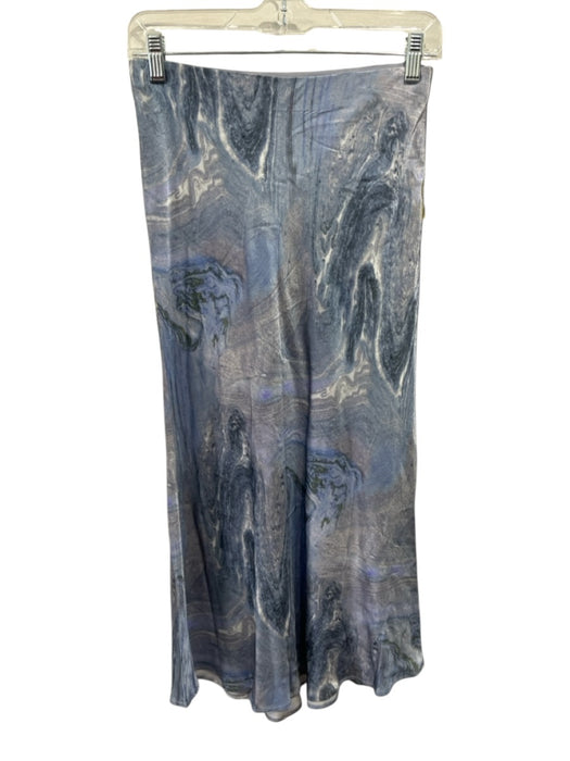 Rails Size S Blue & Purple Rayon & Viscose Elastic Waist Tie Dye Satin Skirt Blue & Purple / S