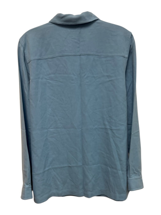 Lauren Ralph Lauren Size 10 Light Blue Silk Long Sleeve Button Up Collared Top Light Blue / 10