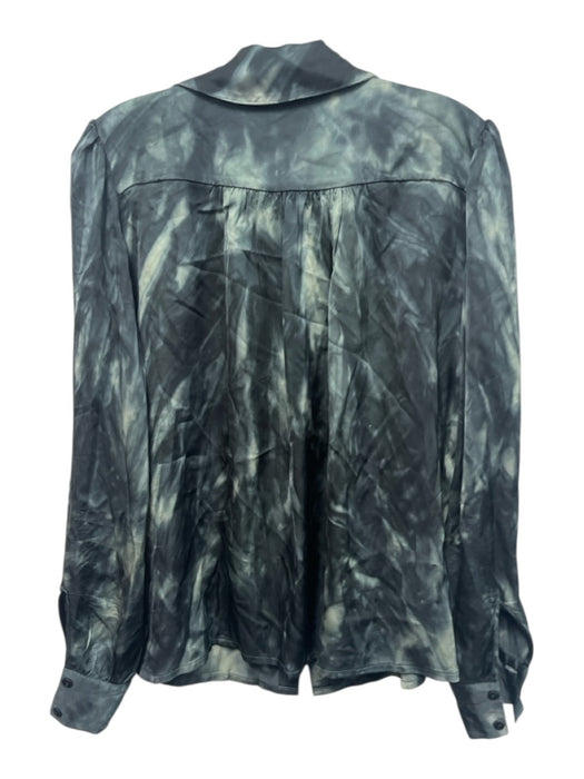 Maison Hotel Size S Gray Viscose Tie Dye Long Sleeve Button Up Top Gray / S