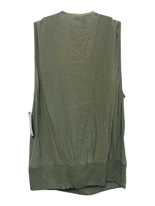 Blank London Size M Sage Green & Multi Viscose Sleeveless Sequined V Neck Top Sage Green & Multi / M