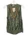 Blank London Size M Sage Green & Multi Viscose Sleeveless Sequined V Neck Top Sage Green & Multi / M