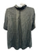 Arket Size 36 Blue Gray Viscose Collared Quarter Zip Cuffed 1/2 Sleeve Satin Top Blue Gray / 36