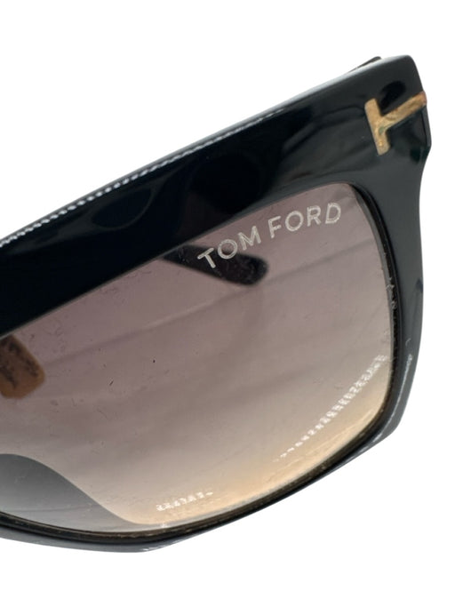 Tom Ford Black & Brown Acetate Gradient Lens Oversized Square Sunglasses Black & Brown