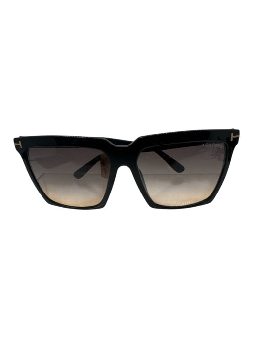 Tom Ford Black & Brown Acetate Gradient Lens Oversized Square Sunglasses Black & Brown