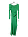 A.L.C. Size L Green Viscose Blend Square Neck Long Sleeve Ribbed Maxi Dress Green / L