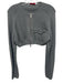 Off-White Size 42 Gray Cotton Blend Knit Logo Patch Zip Up Crop Cardigan Gray / 42
