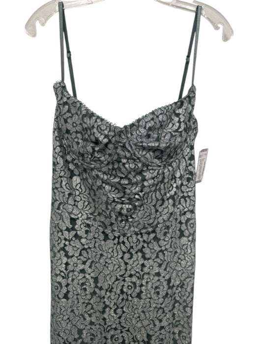 House of CB Size L Silver & Gray Lace Floral corset Maxi Dress Silver & Gray / L