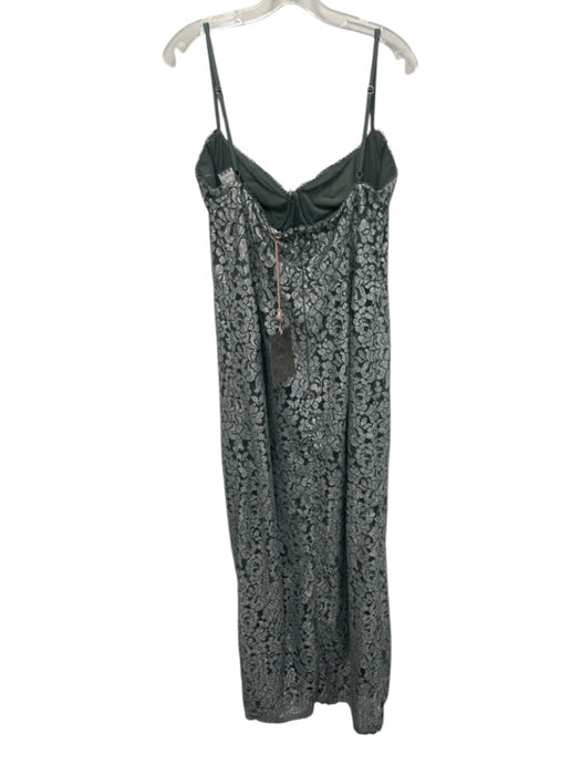 House of CB Size L Silver & Gray Lace Floral corset Maxi Dress Silver & Gray / L