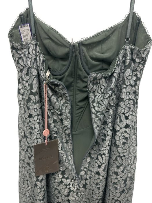 House of CB Size L Silver & Gray Lace Floral corset Maxi Dress Silver & Gray / L