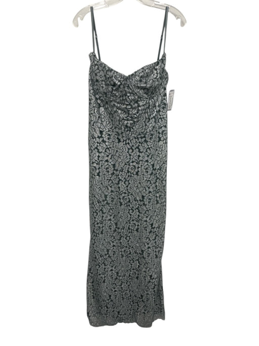 House of CB Size L Silver & Gray Lace Floral corset Maxi Dress Silver & Gray / L