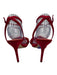 Vince Camuto Shoe Size 10 Red textile upper Beaded High Heel Ankle Strap Sandals Red / 10