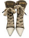 CRISTIANZEROTRE Shoe Size 40 Taupe & Cream Suede Pointed Toe High Heel Booties Taupe & Cream / 40