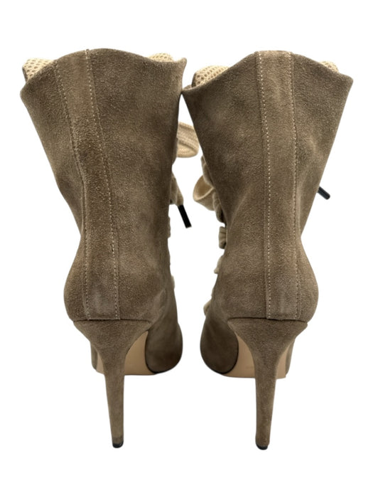 CRISTIANZEROTRE Shoe Size 40 Taupe & Cream Suede Pointed Toe High Heel Booties Taupe & Cream / 40