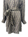 Fendi Size 40 Brown & Teal Silk Long Sleeve Logo Long Sleeve Dress Brown & Teal / 40
