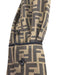 Fendi Size 40 Brown & Teal Silk Long Sleeve Logo Long Sleeve Dress Brown & Teal / 40