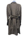 Fendi Size 40 Brown & Teal Silk Long Sleeve Logo Long Sleeve Dress Brown & Teal / 40