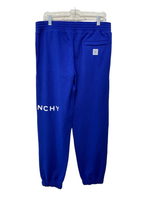 Givenchy Size XL Cobalt Blue Cotton Elastic Waist Jogger Logo Pockets Sweatpants Cobalt Blue / XL
