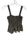 Madewell Size 00 Black & Tan Cotton Blend Sleeveless Polka Dot Smocked Top Black & Tan / 00