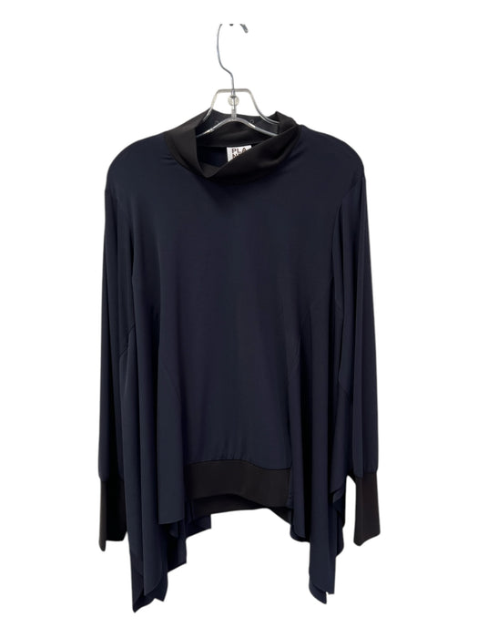 Planet by Lauren G Size Est L Navy & Black Micro Blend Dolman Sleeve Top Navy & Black / Est L