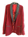 Free People Size Small Maroon Velvet Black Trim Blazer Jacket Maroon / Small