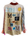 Me369 Size M Multi Viscose Long Sleeve Collar Chest Pocket Button Down Top Multi / M