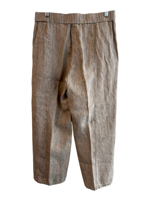 Eileen Fisher Size S Beige Organic Linen Elastic Waist solid color Pants Beige / S