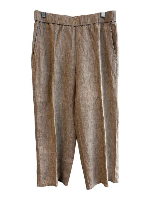 Eileen Fisher Size S Beige Organic Linen Elastic Waist solid color Pants Beige / S