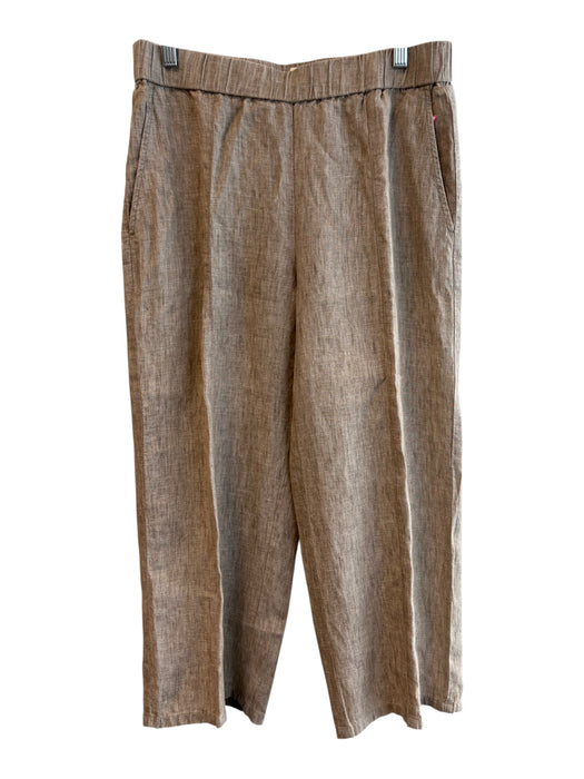 Eileen Fisher Size S Beige Organic Linen Elastic Waist solid color Pants Beige / S
