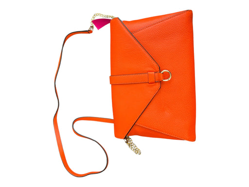 Milly Orange Leather envelope flap Gold Hardware Magnetic Close Cross Body Bag Orange / M