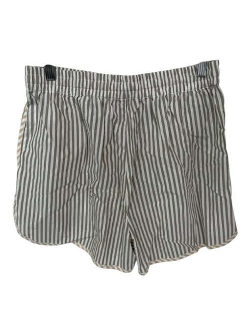 Madewell Size S Grey & Tan Cotton Stripe Drawstring Waist Pockets Shorts Grey & Tan / S