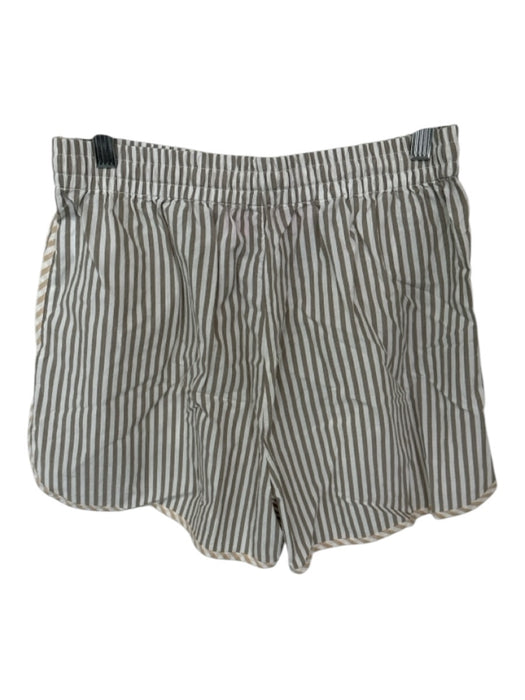 Madewell Size S Grey & Tan Cotton Stripe Drawstring Waist Pockets Shorts Grey & Tan / S