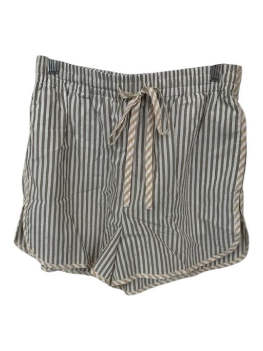 Madewell Size S Grey & Tan Cotton Stripe Drawstring Waist Pockets Shorts Grey & Tan / S