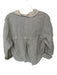 Madewell Size S Grey & Tan Cotton Stripe Button Up Long Sleeve Collar Top Grey & Tan / S