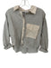 Madewell Size S Grey & Tan Cotton Stripe Button Up Long Sleeve Collar Top Grey & Tan / S
