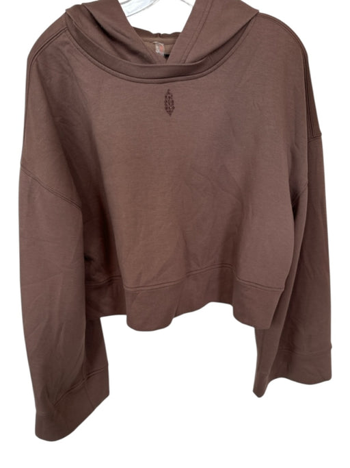FP Movement Size M Brown Polyester Blend Cropped Hood Hoodie Brown / M