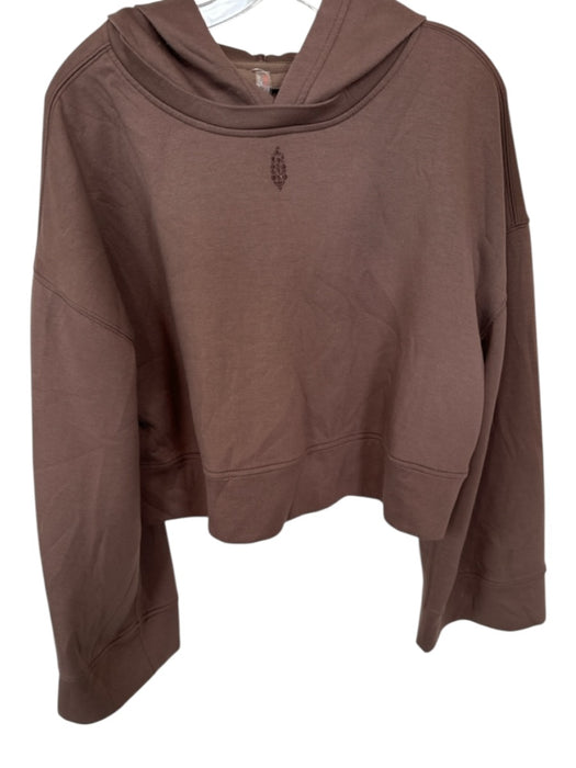 FP Movement Size M Brown Polyester Blend Cropped Hood Hoodie Brown / M