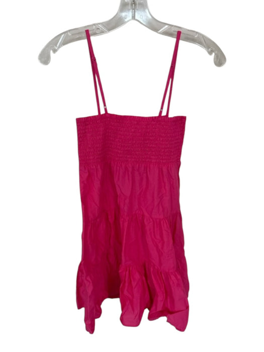 BB Dakota Size XS Hot pink Cotton Smocked Spaghetti Strap Tiered Mini Dress Hot pink / XS