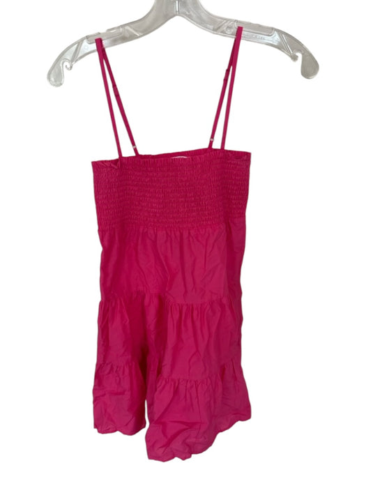 BB Dakota Size XS Hot pink Cotton Smocked Spaghetti Strap Tiered Mini Dress Hot pink / XS