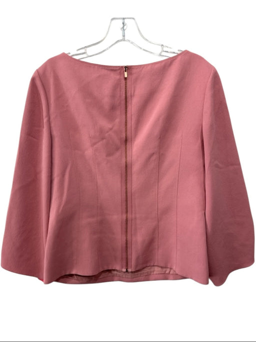 Tibi Size 10 Dusty Pink Polyester Long Ruched Sleeve Darted Boat Neck Top Dusty Pink / 10