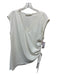 Amanda Uprichard Size L Cream Polyester Sleeveless V Neck Side Ruching Top Cream / L